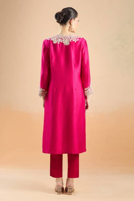 Prisho Floral Applique Embroidered Kurta Set 