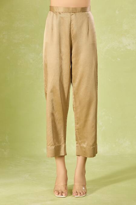 Prisho Beige Tissue Embroidery V-neck Kaftan And Pant Set Online at Aza Fashions Prisho_Beige Tissue Embroidery V-neck Kaftan And Pant Set _Online_at_Aza_Fashions