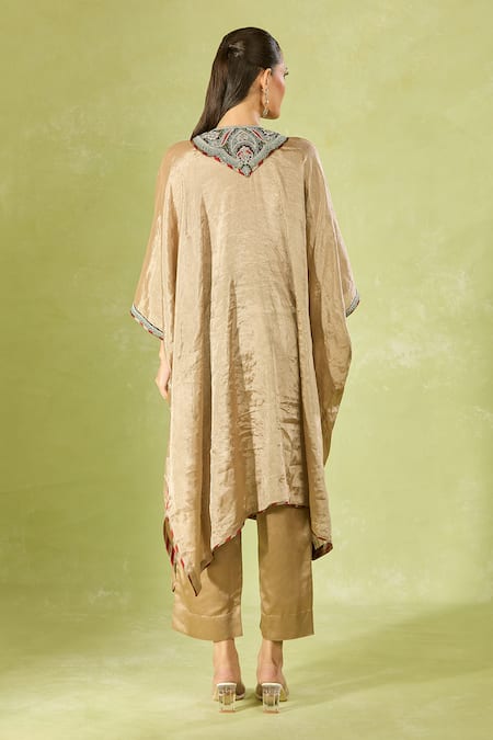 Prisho Embroidered Beige Kaftan & Pant Set 