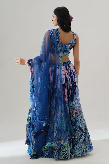 House Of Akshata Midnight Tropics Lehenga Set 