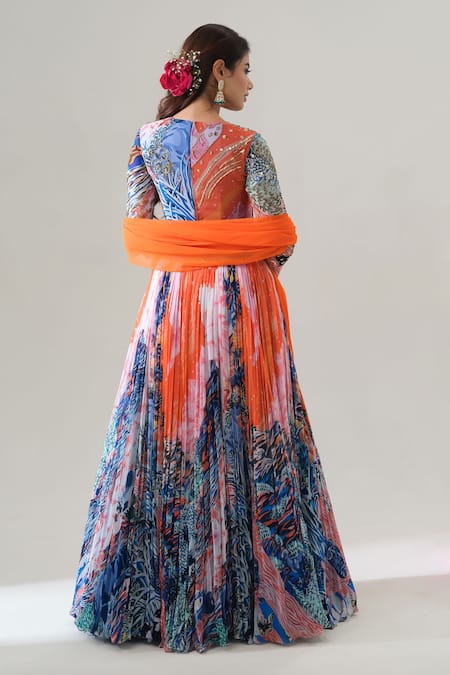 House Of Akshata Sunset Bloom Lehenga Set 