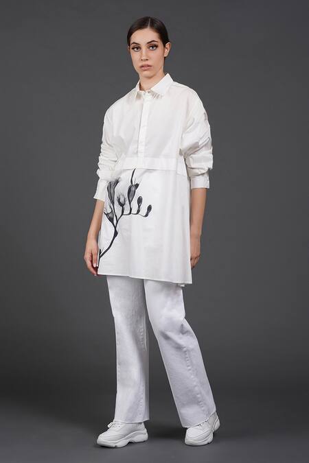 Samant Chauhan White Cotton Collared Online at Aza Fashions Samant Chauhan_White Cotton Collared _Online_at_Aza_Fashions