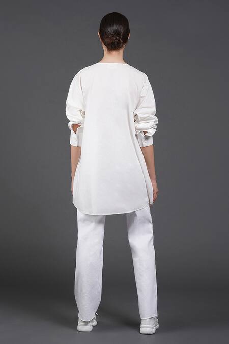 Buy Samant Chauhan White Cotton Round Neck Online at Aza Fashions Buy_Samant Chauhan_White Cotton Round Neck _Online_at_Aza_Fashions