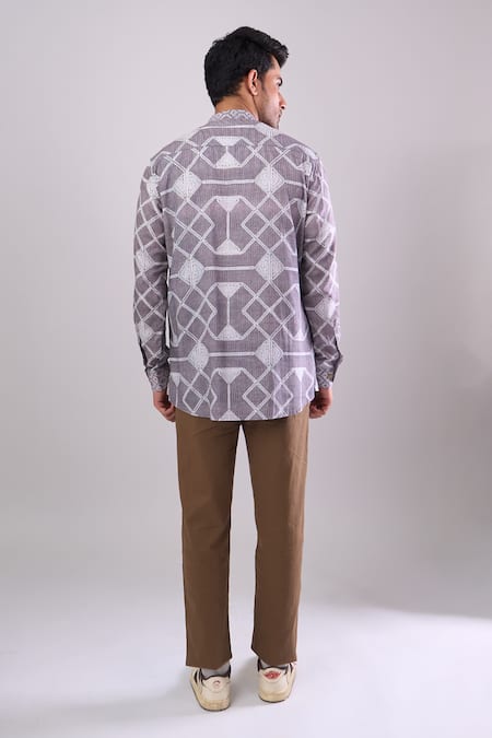 Arihant Rai Sinha Grey Digital Print Short Kurta 