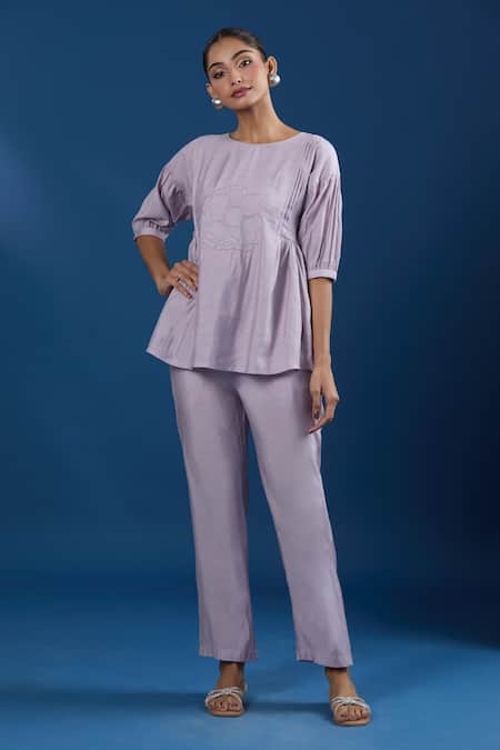 Naintara Bajaj Onion Luxe Silk Top & Pant Set 