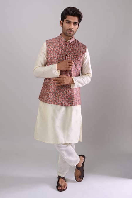 Arihant Rai Sinha Red Digital Print Bundi 