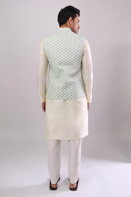 Arihant Rai Sinha Green Geometric Motif Bundi 