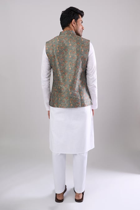 Arihant Rai Sinha Green Digital Print Bundi 