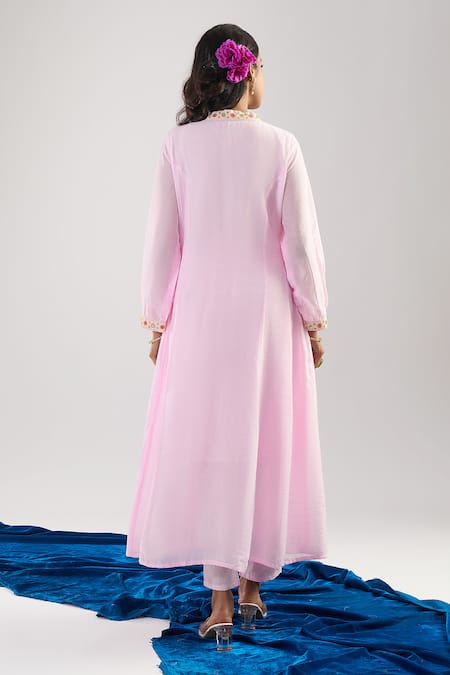 Samyukta Singhania Pink Embroidered Anarkali Set 