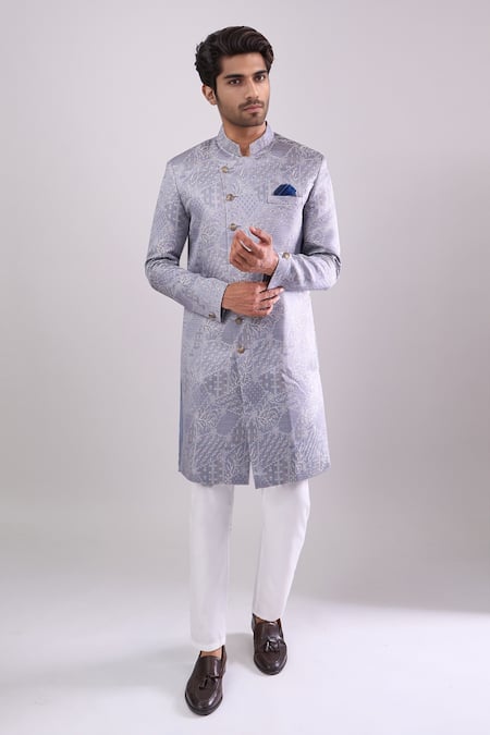 Arihant Rai Sinha Designer Woven Jacquard Sherwani & Pant Set 