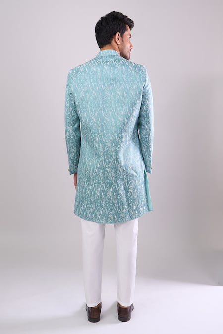 Arihant Rai Sinha Woven Jacquard Green Sherwani & Pant Set 