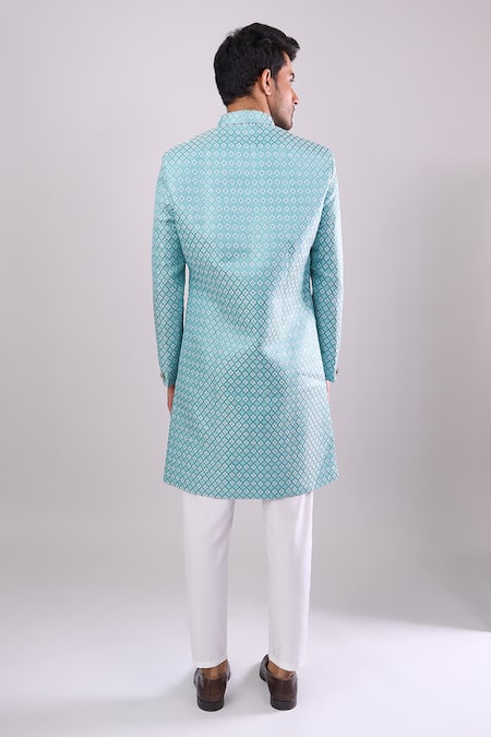 Arihant Rai Sinha Designer Woven Jacquard Sherwani & Pant Set 