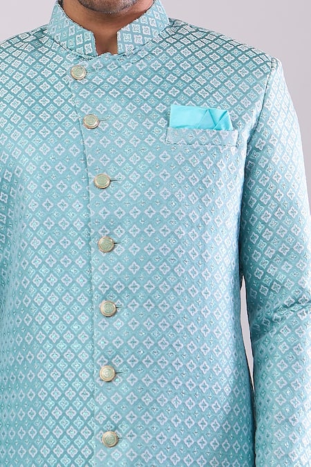Buy Arihant Rai Sinha Green Jacquard Designer Woven Sherwani And Pant Set Buy_Arihant Rai Sinha_Green Jacquard Designer Woven Sherwani And Pant Set