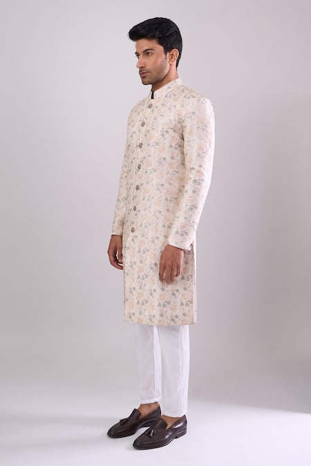 Arihant Rai Sinha Off White Silk, Polyester, Viscose Embroidery Designer Sherwani Set Online at Aza Fashions Arihant Rai Sinha_Off White Silk, Polyester, Viscose Embroidery Designer Sherwani Set _Online_at_Aza_Fashions