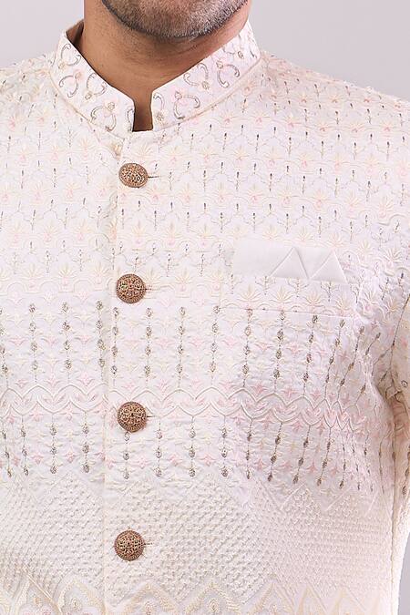 Buy Arihant Rai Sinha Cream Polyester, Viscose Embroidery Base Sherwani Set Online at Aza Fashions Buy_Arihant Rai Sinha_Cream Polyester, Viscose Embroidery Base Sherwani Set _Online_at_Aza_Fashions