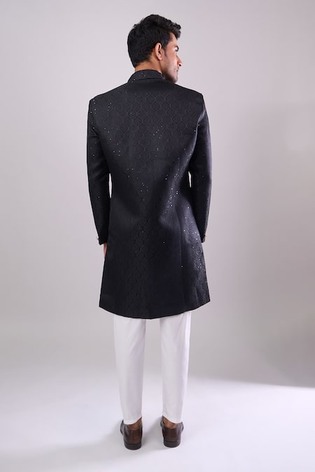 Arihant Rai Sinha Black Sequence Embroidered Sherwani Set 