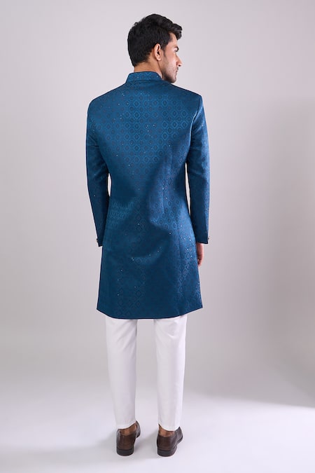 Arihant Rai Sinha Blue Sequence Embroidered Sherwani Set 