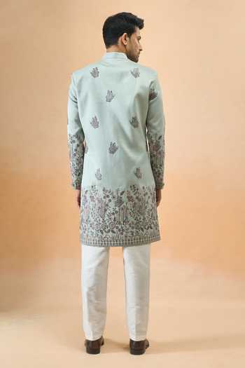 Arihant Rai Sinha Green Thread Embroidered Sherwani Set 