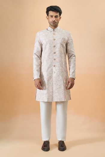 Buy Arihant Rai Sinha Pink Silk Embroidery Sherwani Set Online at Aza Fashions Buy_Arihant Rai Sinha_Pink Silk Embroidery Sherwani Set _Online_at_Aza_Fashions