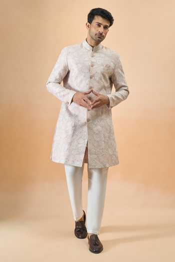 Shop Arihant Rai Sinha Pink Silk Embroidery Sherwani Set Online at Aza Fashions Shop_Arihant Rai Sinha_Pink Silk Embroidery Sherwani Set _Online_at_Aza_Fashions