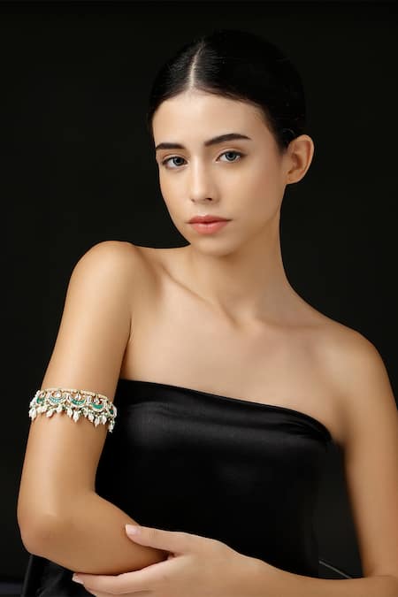 Dugran By Dugristyle_Multi Color Gold-plated Jungle Glow Bajuband _at_Aza_Fashions