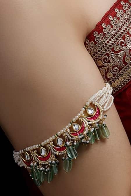 Shop Dugran By Dugristyle Multi Color Zamurd Ki Lakir Bajuband at Aza Fashions Shop_Dugran By Dugristyle_Multi Color Zamurd Ki Lakir Bajuband _at_Aza_Fashions