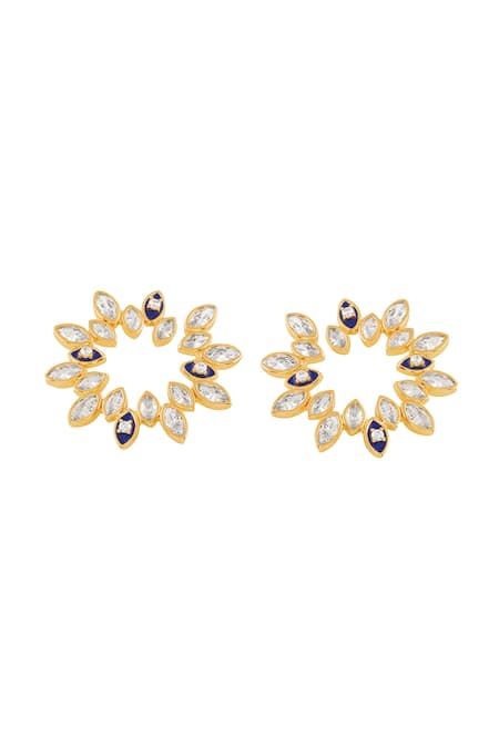 Isharya Blue Crystals Divine Eye Studs Online at Aza Fashions Isharya_Blue Crystals Divine Eye Studs _Online_at_Aza_Fashions