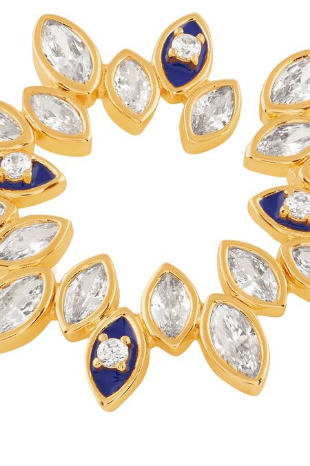 Shop Isharya Blue Crystals Divine Eye Studs Online at Aza Fashions Shop_Isharya_Blue Crystals Divine Eye Studs _Online_at_Aza_Fashions