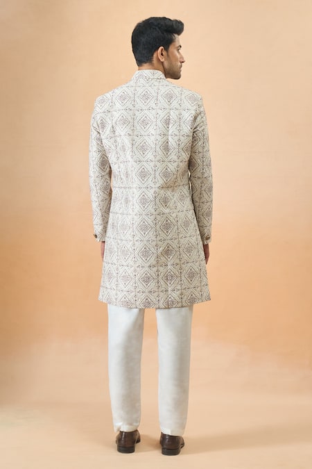 Arihant Rai Sinha Cream Embroidered Sherwani Set 