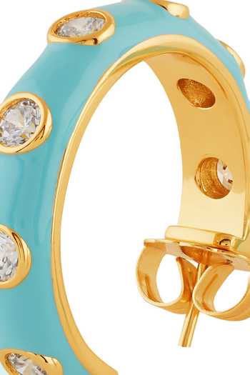 Shop_Isharya_Turquoise Crystals Serenity Huggies_Online_at_Aza_Fashions