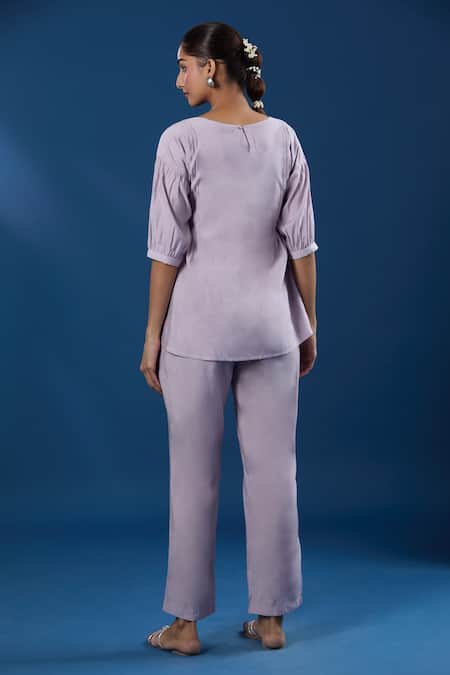 Naintara Bajaj Onion Luxe Silk Top & Pant Set 