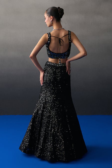 Angad Singh Black Festive Lehenga Set 