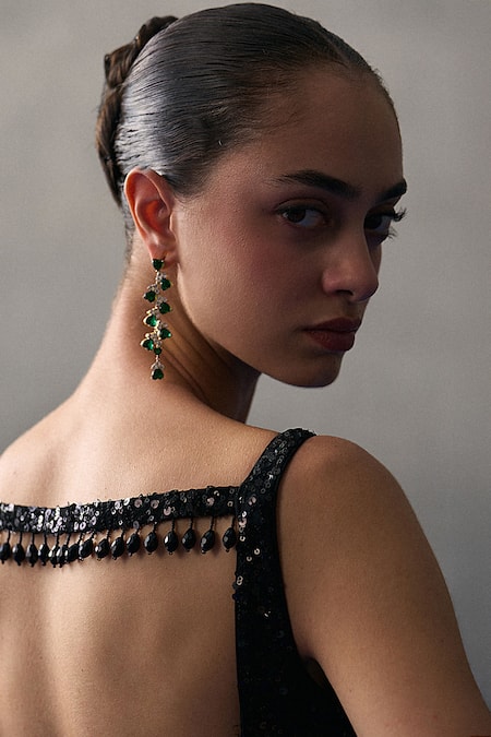 Buy_Angad Singh_Black Organza Sequins V-neck Sharara Kurta Set _Online_at_Aza_Fashions