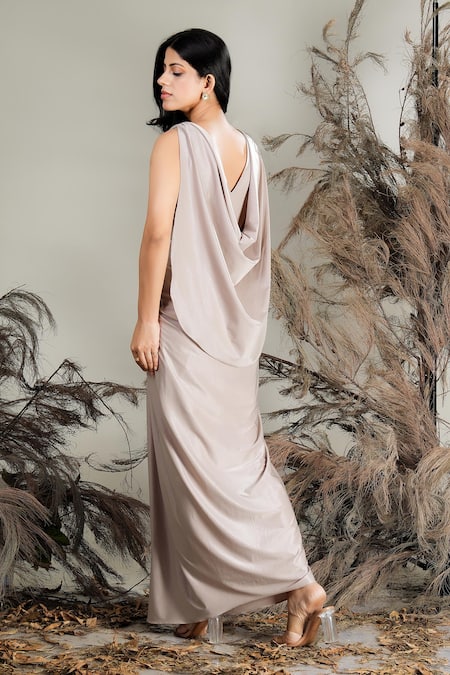 Rirasa Beige Hand Embroidered Dress 