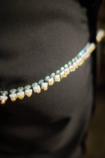 Buy_Ankit V Kapoor_Black Beads Echo Blade Event Shirt _Online_at_Aza_Fashions