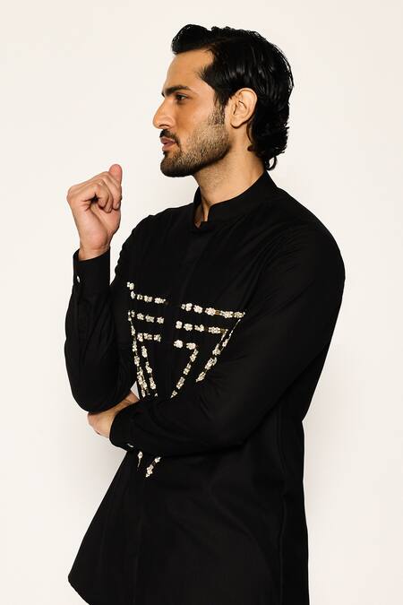 Buy Ankit V Kapoor Black Prism Path Axis Shirt Online at Aza Fashions Buy_Ankit V Kapoor_Black Prism Path Axis Shirt _Online_at_Aza_Fashions