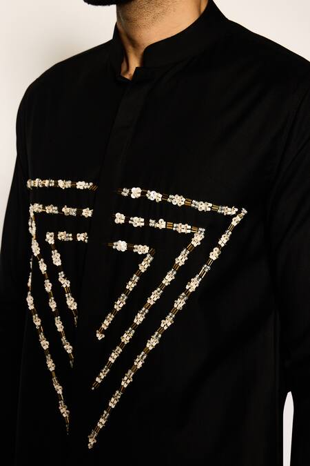 Shop Ankit V Kapoor Black Prism Path Axis Shirt Online at Aza Fashions Shop_Ankit V Kapoor_Black Prism Path Axis Shirt _Online_at_Aza_Fashions