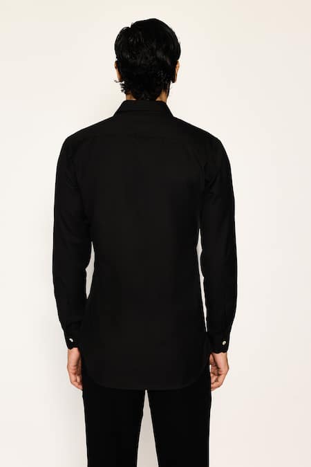 Shop Ankit V Kapoor Black Beads Zen Parallels Gallery Shirt at Aza Fashions Shop_Ankit V Kapoor_Black Beads Zen Parallels Gallery Shirt _at_Aza_Fashions