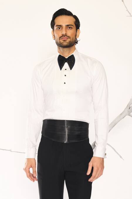 Buy Ankit V Kapoor Ivory Woven Pintux Shirt Online at Aza Fashions Buy_Ankit V Kapoor_Ivory Woven Pintux Shirt _Online_at_Aza_Fashions