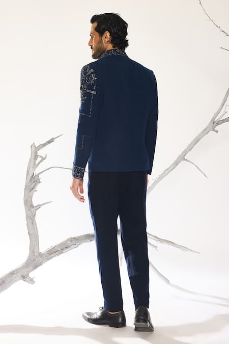 Ankit V Kapoor Azure Vault Deep Blue Shacket & Pant Set