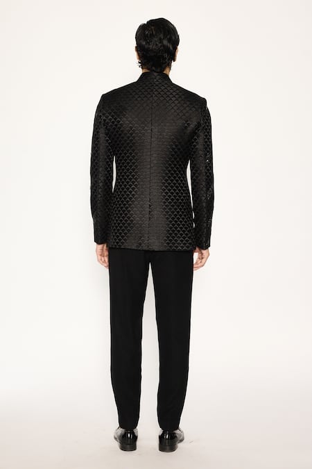 Ankit V Kapoor Designer Woven Bandhgala & Pant Set