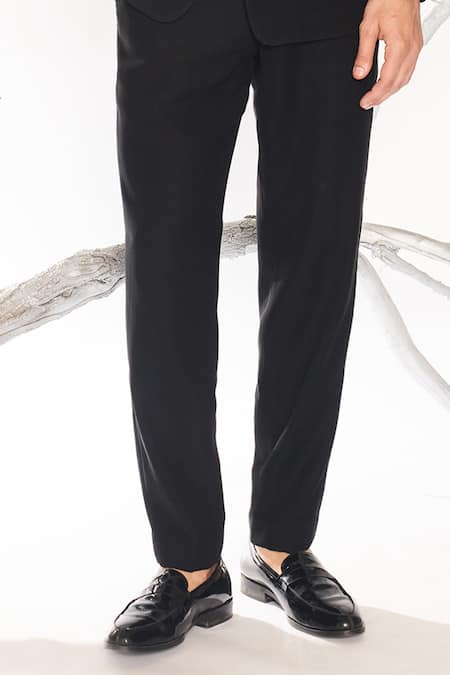 Buy_Ankit V Kapoor_Black Bows Designer Woven Jet Tuxedo Set _Online_at_Aza_Fashions
