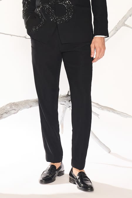 Ankit V Kapoor_Black Beads, Sequins Astral Mirage Tuxedo Set _Online_at_Aza_Fashions