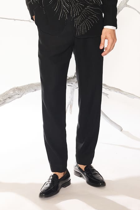 Ankit V Kapoor_Black Noir Bloom Tuxedo Set _Online_at_Aza_Fashions