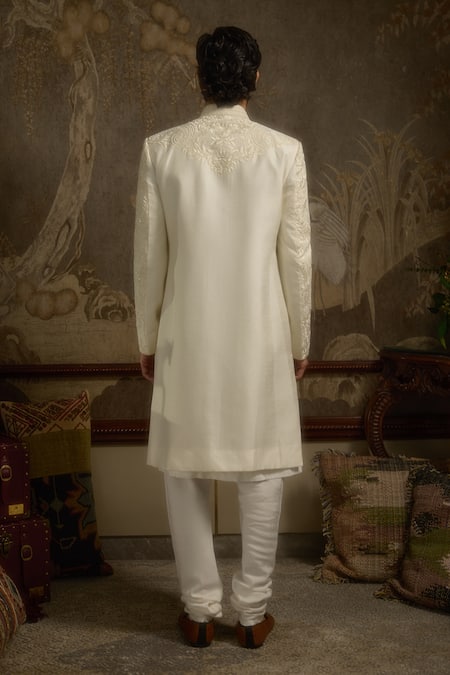 Ankit V Kapoor Afreen Woven Silk Sherwani Set