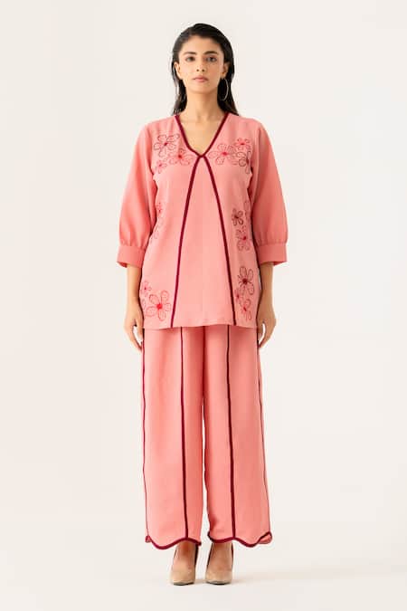 K-Anshika Blush Pink Floral Co-ord Set 