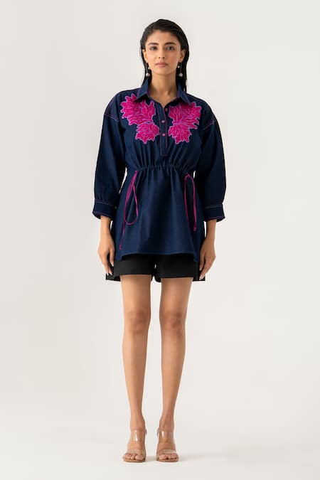 K-Anshika Denim Bloom Co-Ord Set 