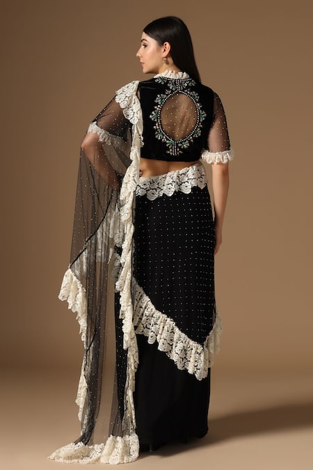 Rina Dhaka Georgette Skirt Saree Set With Dupatta 