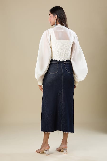 Pankaj & Nidhi Embroidered Off White Jacket 