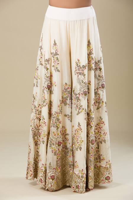 Buy Anamika Khanna Ivory Cotton Embroidery Round Neck Kurta Set Buy_Anamika Khanna_Ivory Cotton Embroidery Round Neck Kurta Set